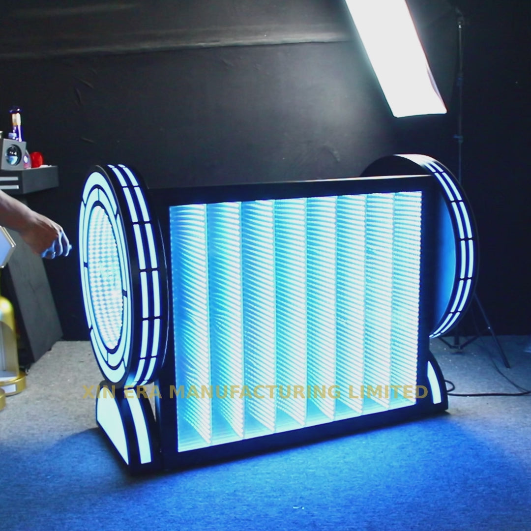 Xinera-Abyss-Infinity-Mirror-LED-DJ-Booth-3D-Endless-Tunnel-Effect-Stage-Console-Professional-Nightclub-Equipment