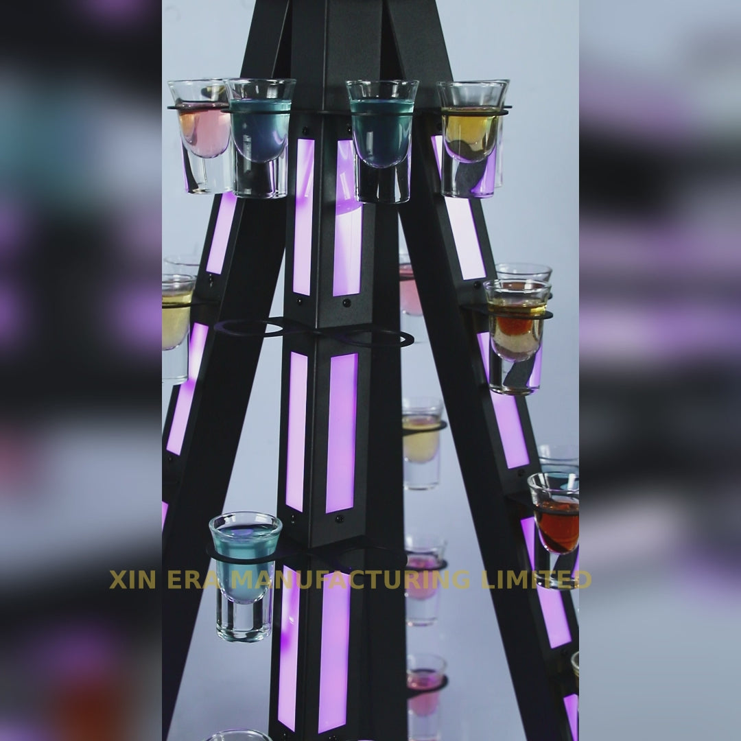 LED-Shot-Glass-Pyramid-Tower-Multi-Tier-VIP-Party-Display-Original-Factory-Shot