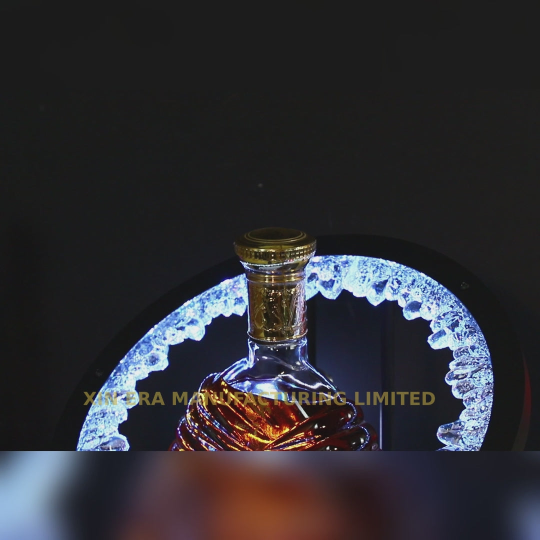 Stainless-Steel-RGB-LED-Bottle-Glorifier-Mirror-Finish-Chrome-VIP-Spirit-Display-by-Xinera