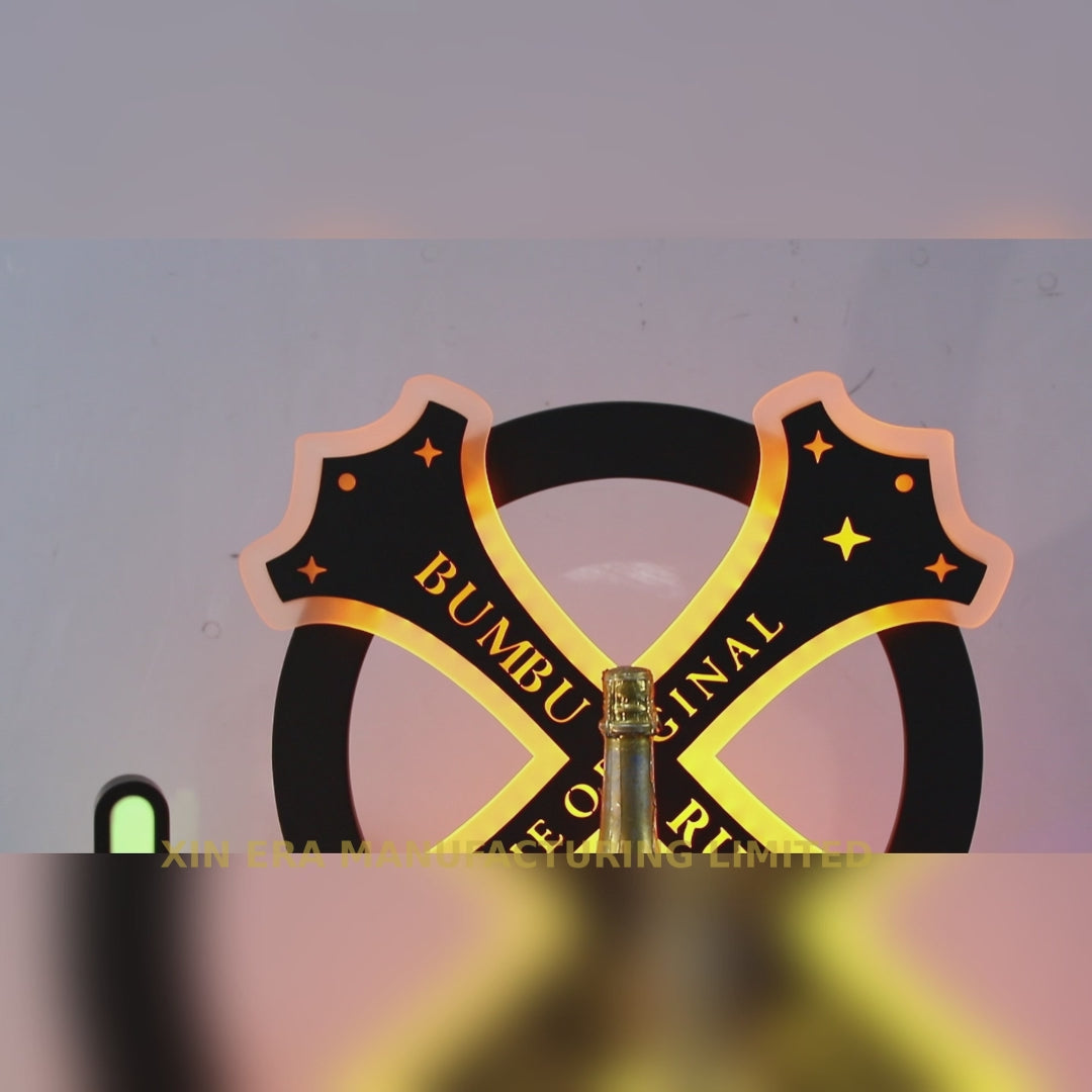 Xinera-Custom-X-Shaped-LED-Bottle-Glorifier-Luminous-Liquor-Display-Base-VIP-Service-Nightclub-Factory-Real-Shot