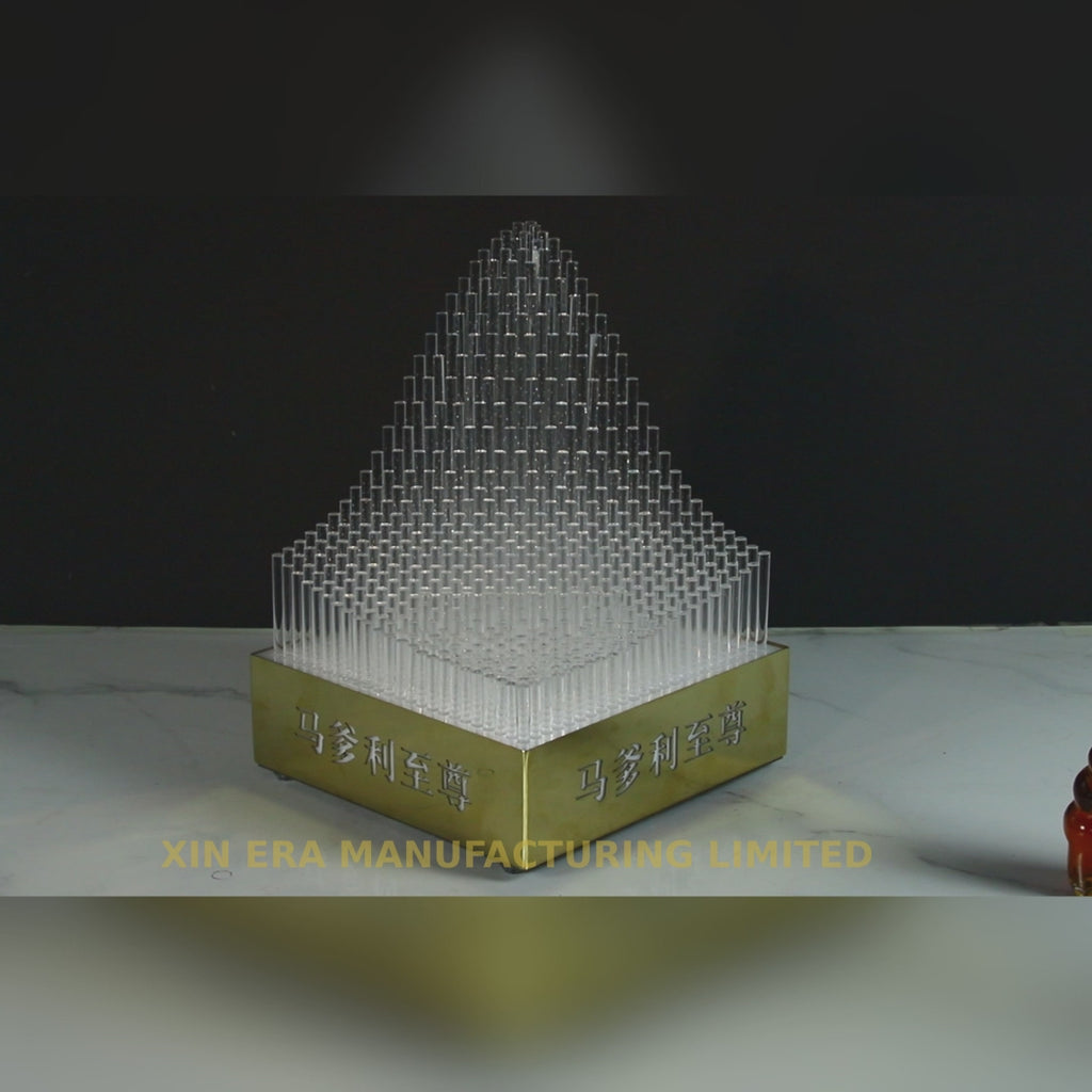 Xinera-Louis-XIII-Pyramid-LED-Liquor-Display-Case-Luxury-VIP-Service-Real-Shot