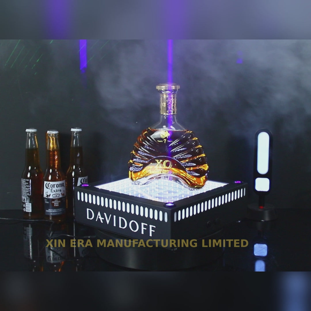 Xinera-Custom-Davidoff-Logo-LED-Infinity-Mirror-Bottle-Glorifier-Luminous-Liquor-Display-Base-Nightclub-VIP-Service-Factory-Real-Shot
