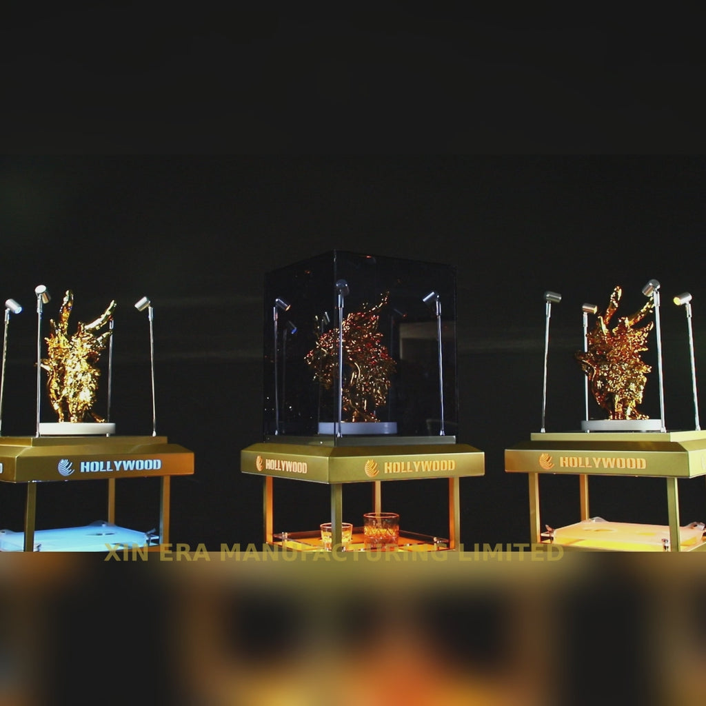 3-Tier LED Revolving VIP Fruit Tray - Custom Animated Sculptural Topper | Hollywood Edition