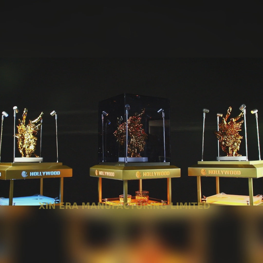 3-Tier LED Revolving VIP Fruit Tray - Custom Animated Sculptural Topper | Hollywood Edition