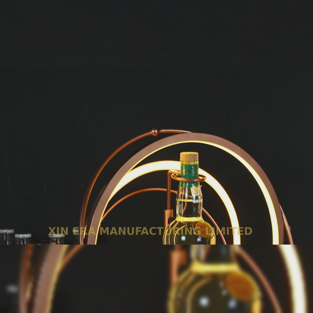Xinera-The-Glenlivet-Triple-Ring-LED-Bottle-Glorifier-Golden-Orbital-VIP-Display-Real-Shot