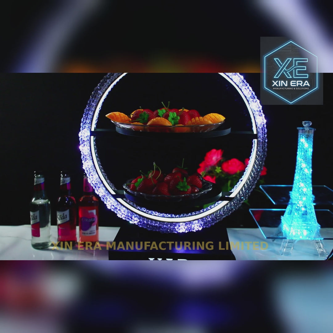 Xinera-Custom-VIP-Logo-LED-Fruit-Bowl-Double-Layer-Circular-Luminous-Cupcake-Serving-Tray-Alternative-Cake-Stand-Nightclub-VIP-Service-Factory-Real-Shot