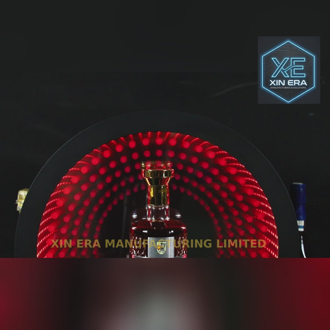 Xinera-LED-Infinity-Mirror-Bottle-Presenter-Nightclub-VIP-Champagne-Display-3D-Tunnel-Illusion-Single-Bottle-Cradle-Ben-Cocky-Kevicks-XO-Factory-Real-Shot