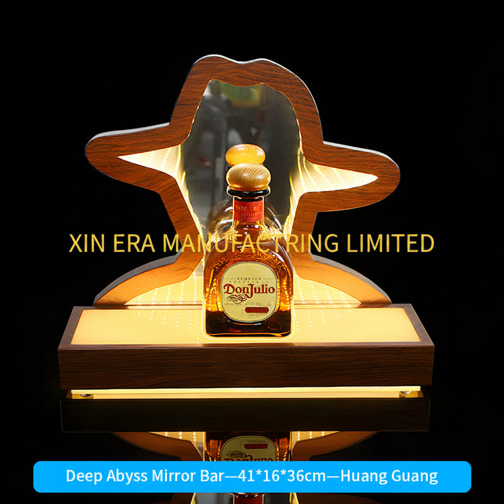 Xinera-Custom-Don-Julio-Style-Sombrero-LED-Infinity-Mirror-Bottle-Glorifier-Luminous-Tequila-Display-Base-Nightclub-VIP-Service-Factory-Real-Shot
