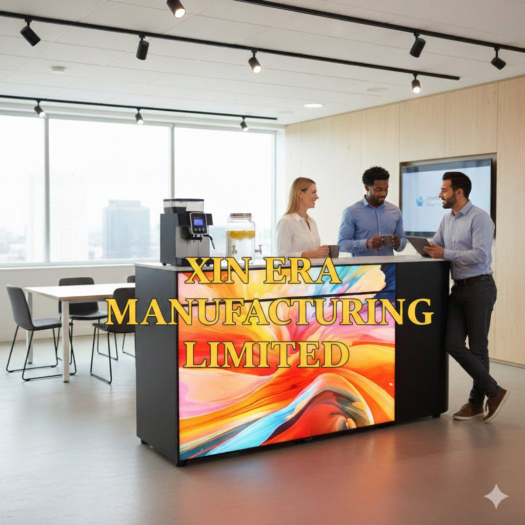 Ultra-HD P1.53 Curved LED Reception Desk - Premium 1254mm Smart Digital Front Counter